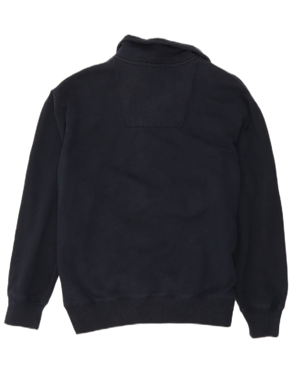 Nautica Mens Zip Neck Sweatshirt Jumper Medium Navy Blue Cotton