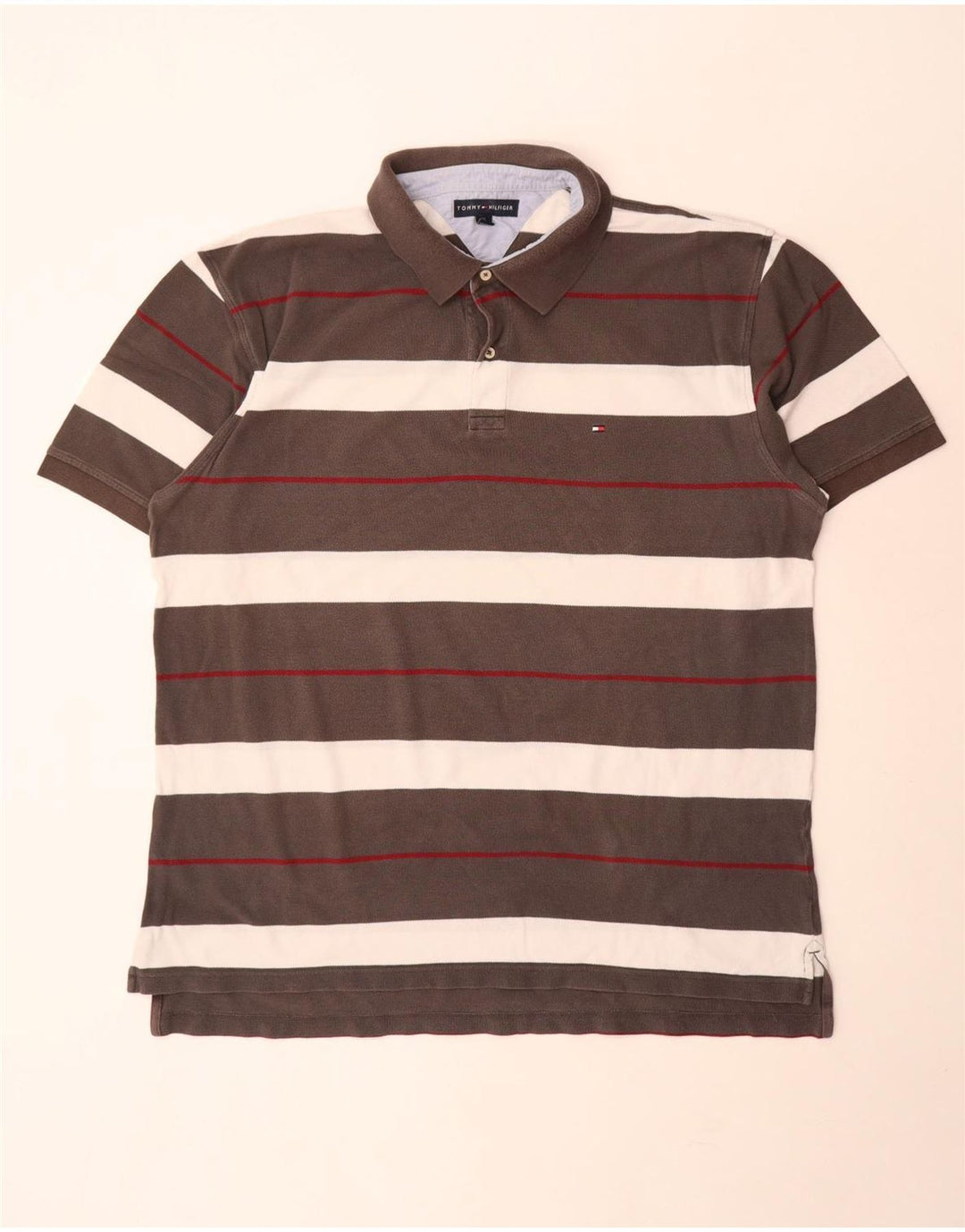 Tommy Hilfiger Mens Polo Shirt 2XL Grey Striped