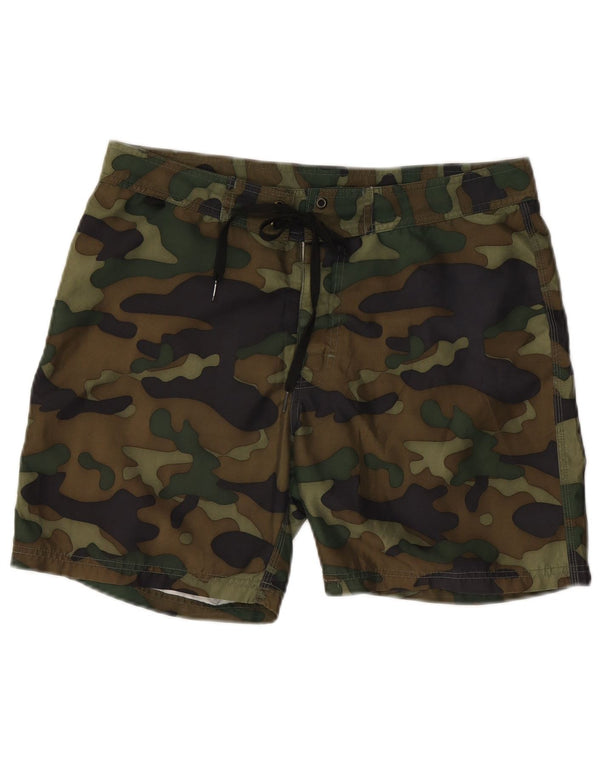 SUNDEK Mens Swimming Shorts Medium  Khaki Camouflage Polyester