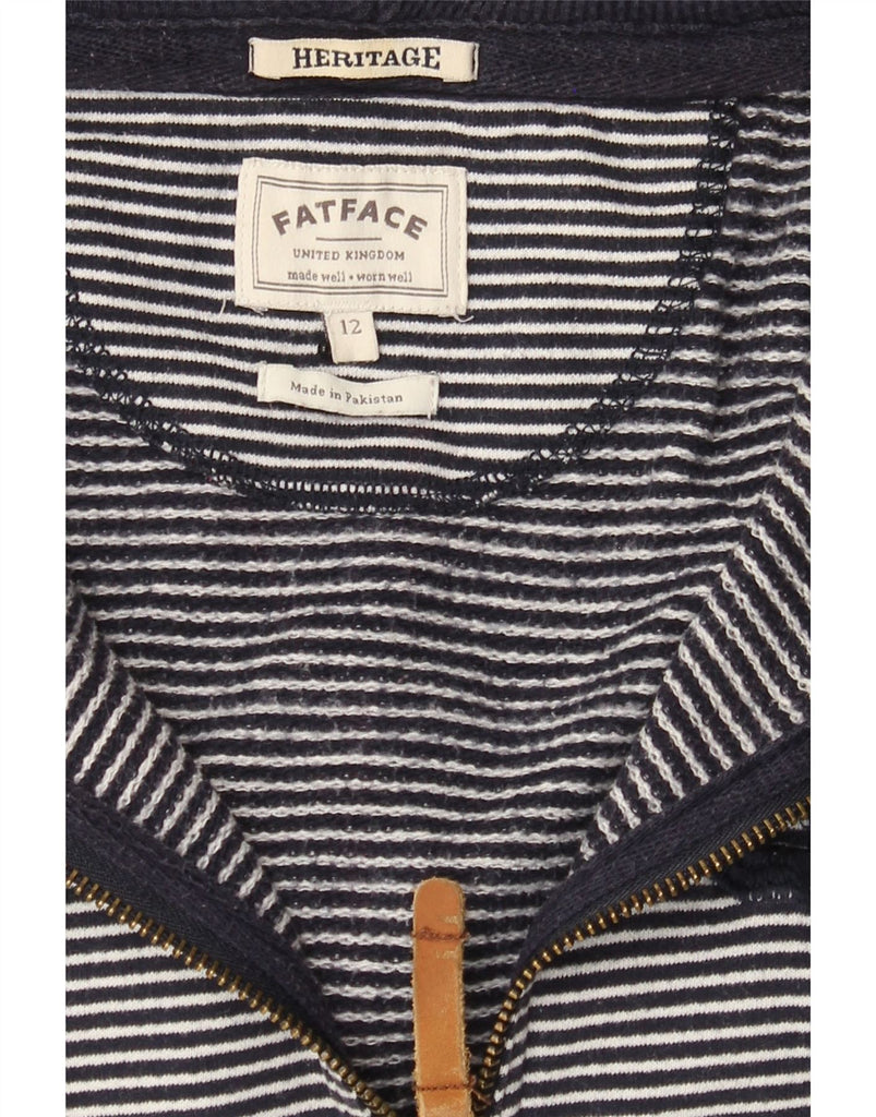 FAT FACE Womens Heritage Zip Hoodie Sweater UK 12 Medium Navy Blue Vintage Fat Face and Second-Hand Fat Face from Messina Hembry 