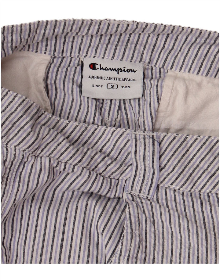 CHAMPION Womens Chino Shorts Small W27  Purple Pinstripe