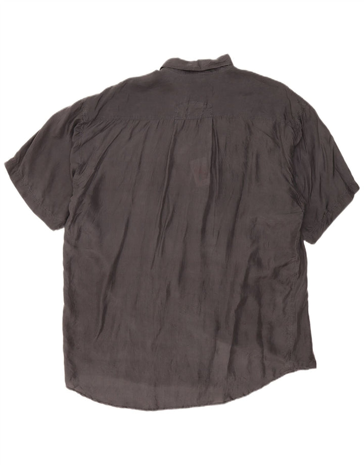 C&A Mens Short Sleeve Shirt Size 16 1/2 41/42 Large Grey Silk