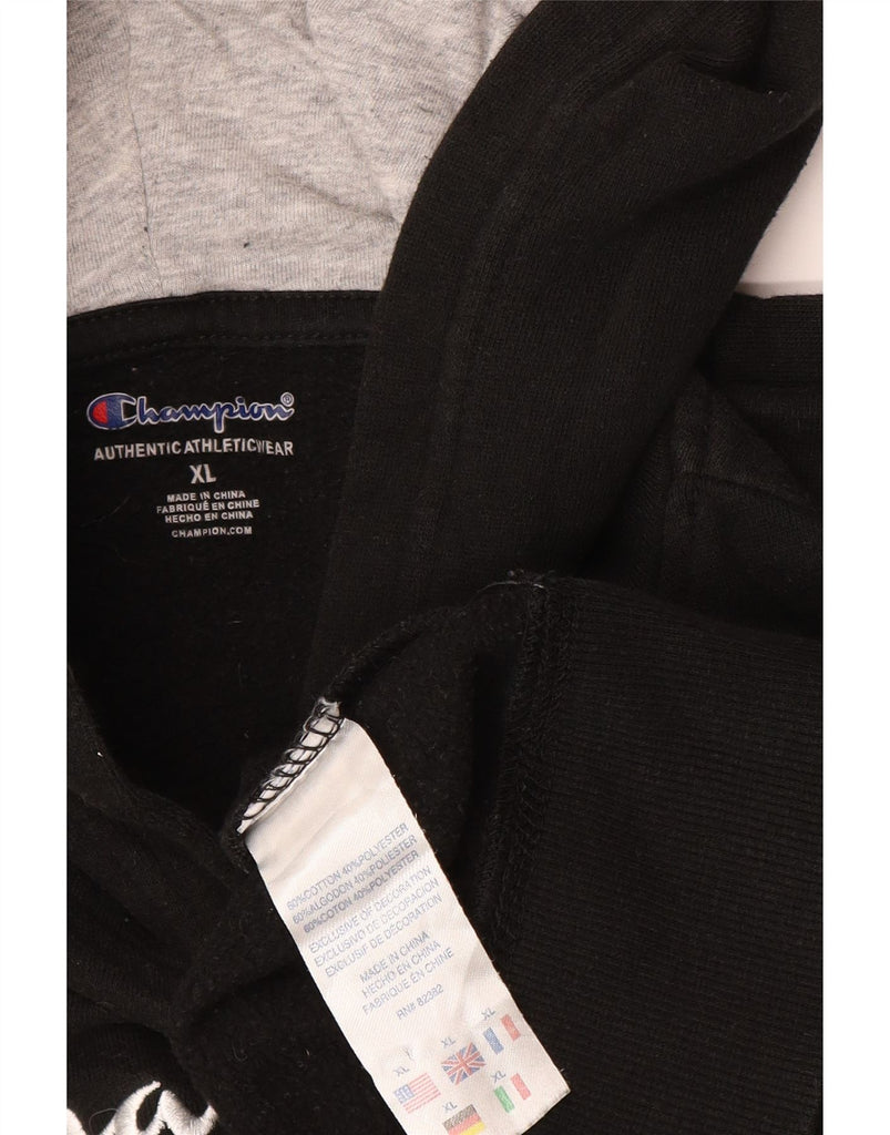 CHAMPION Boys Graphic Hoodie Jumper 13-14 Years XL Black Cotton Vintage Champion and Second-Hand Champion from Messina Hembry 