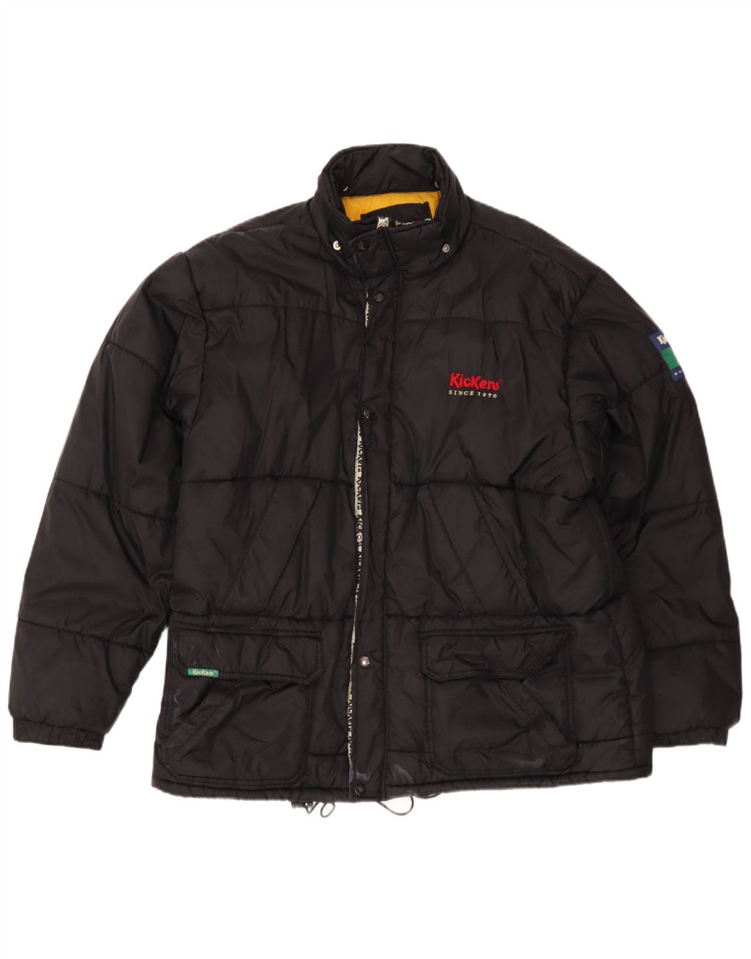Kickers Mens Padded Jacket UK 38 Medium Black Nylon