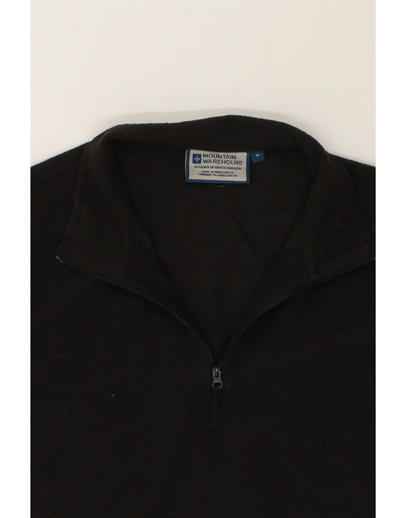 MOUNTAIN WAREHOUSE Mens Zip Neck Fleece Jumper Medium Black Polyester | Vintage Mountain Warehouse | Thrift | Second-Hand Mountain Warehouse | Used Clothing | Messina Hembry 