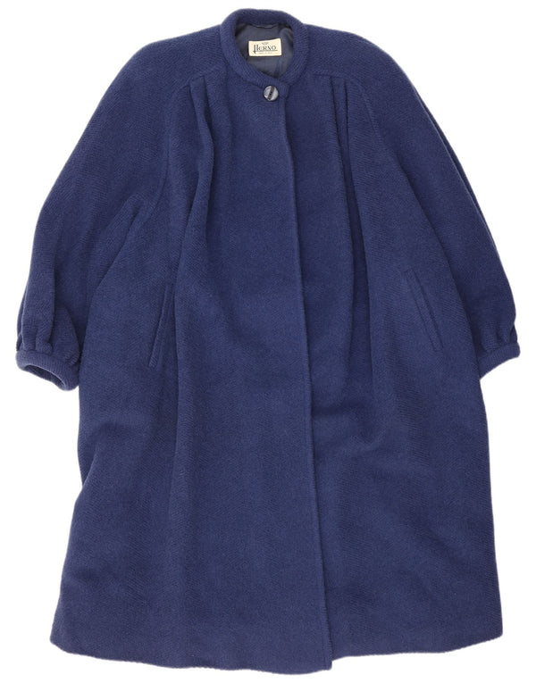 Herno Womens Oversized Overcoat IT 42 Medium Blue Wool