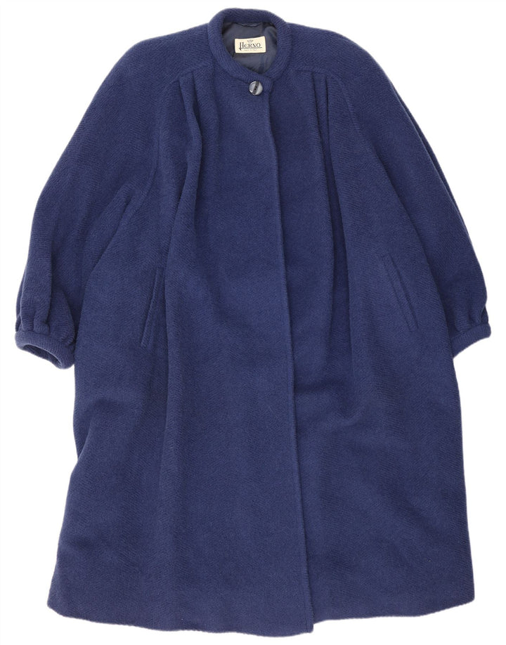 Herno Womens Oversized Overcoat IT 42 Medium Blue Wool