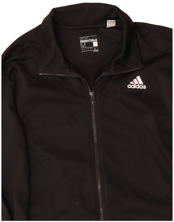 ADIDAS Mens Climalite Tracksuit Top Jacket Medium Black Polyester