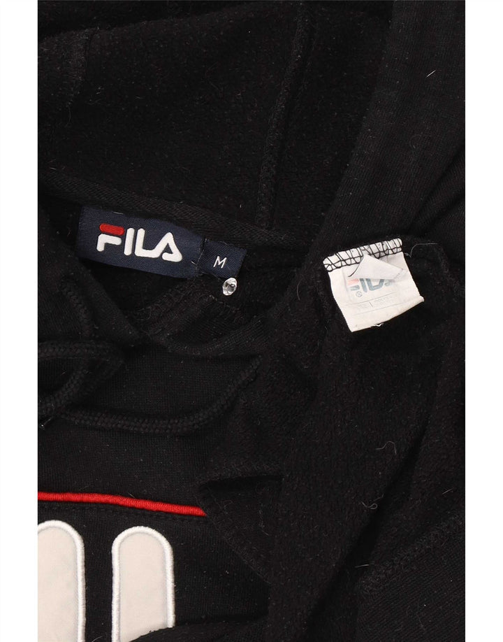 Fila Mens Graphic Hoodie Jumper Medium Black Striped Polyester