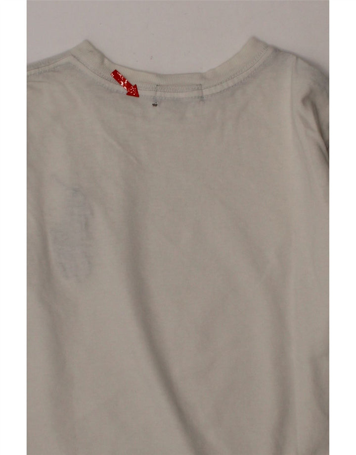 POLO RALPH LAUREN Boys Graphic Top Long Sleeve 7-8 Years White Vintage Polo Ralph Lauren and Second-Hand Polo Ralph Lauren from Messina Hembry 