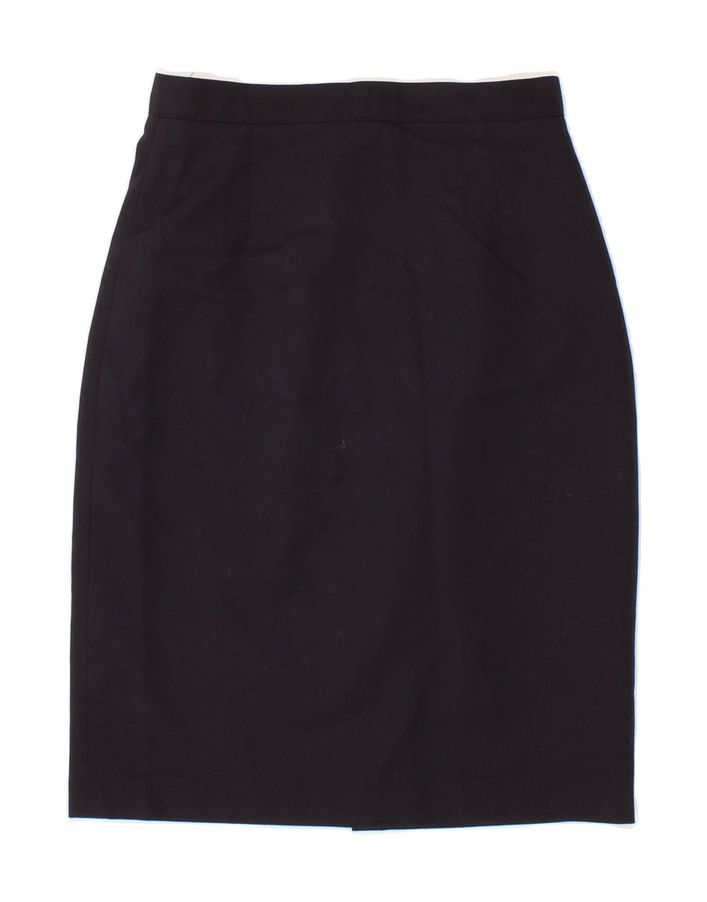 VINTAGE Womens Pencil Skirt IT 40 Small W26 Navy Blue Wool