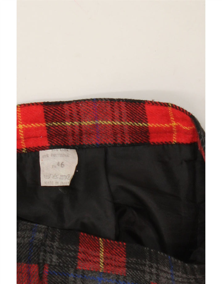 VINTAGE Womens Pencil Skirt IT 46 Large W30  Red Plaid Wool Vintage Vintage and Second-Hand Vintage from Messina Hembry 
