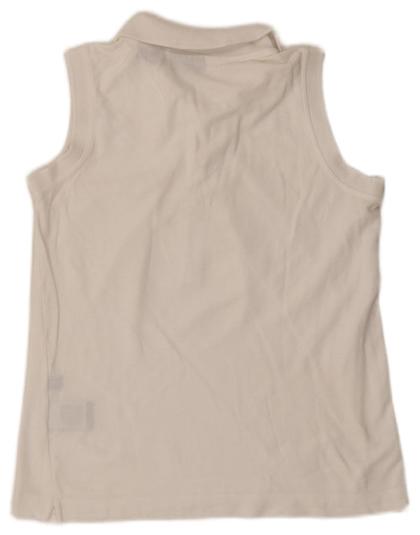 Fila Womens Sleeveless Polo Shirt UK 14 Medium White Cotton