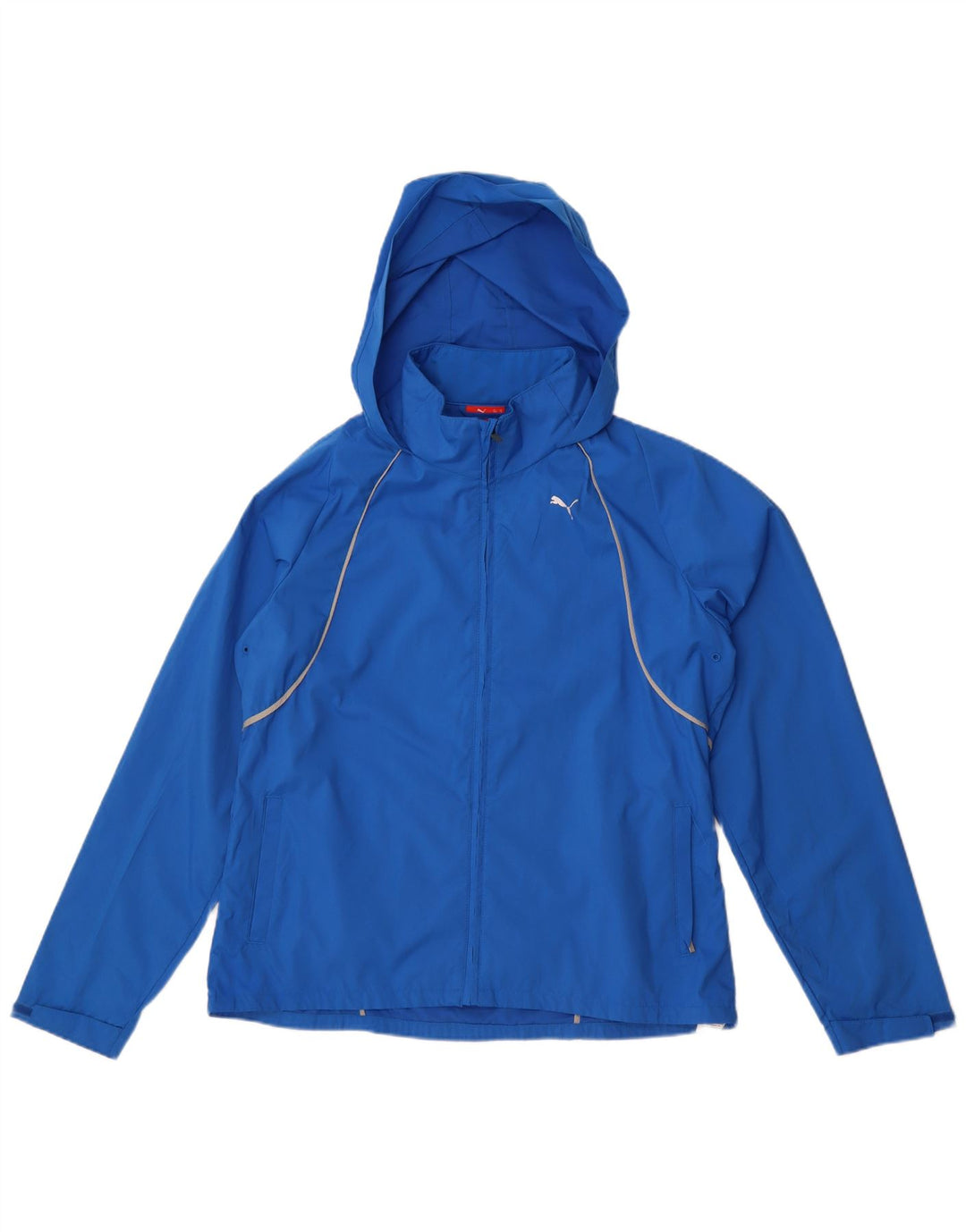 Puma Womens Hooded Rain Jacket UK 16 Large Blue Polyester