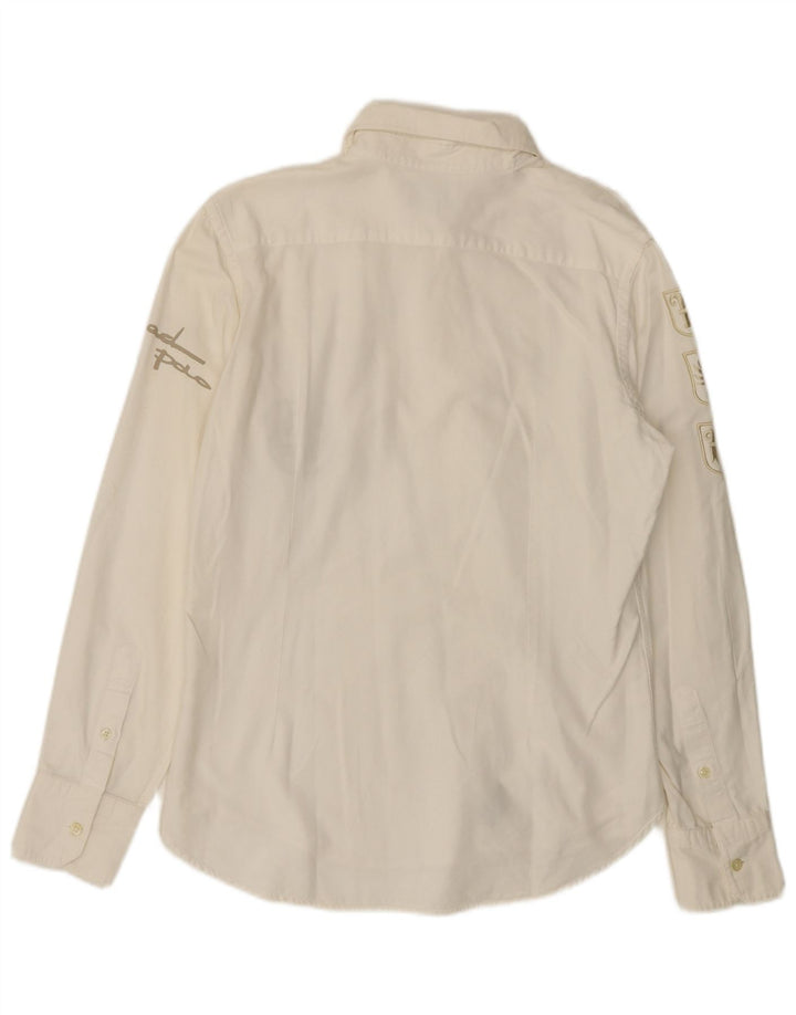 LA MARTINA Mens Buenos Aires Graphic Shirt Medium White Cotton
