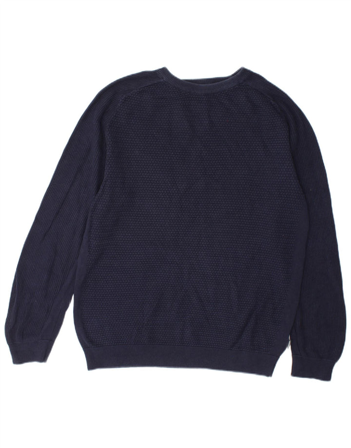 Jack & Jones Mens Crew Neck Jumper Sweater Medium Navy Blue Cotton