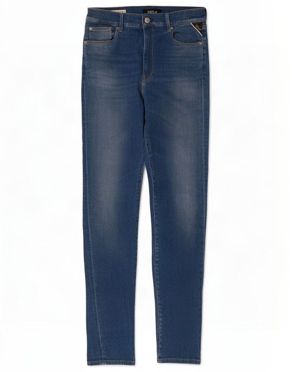 Replay Womens High Rise Skinny Jeans W30 L30 Blue Cotton