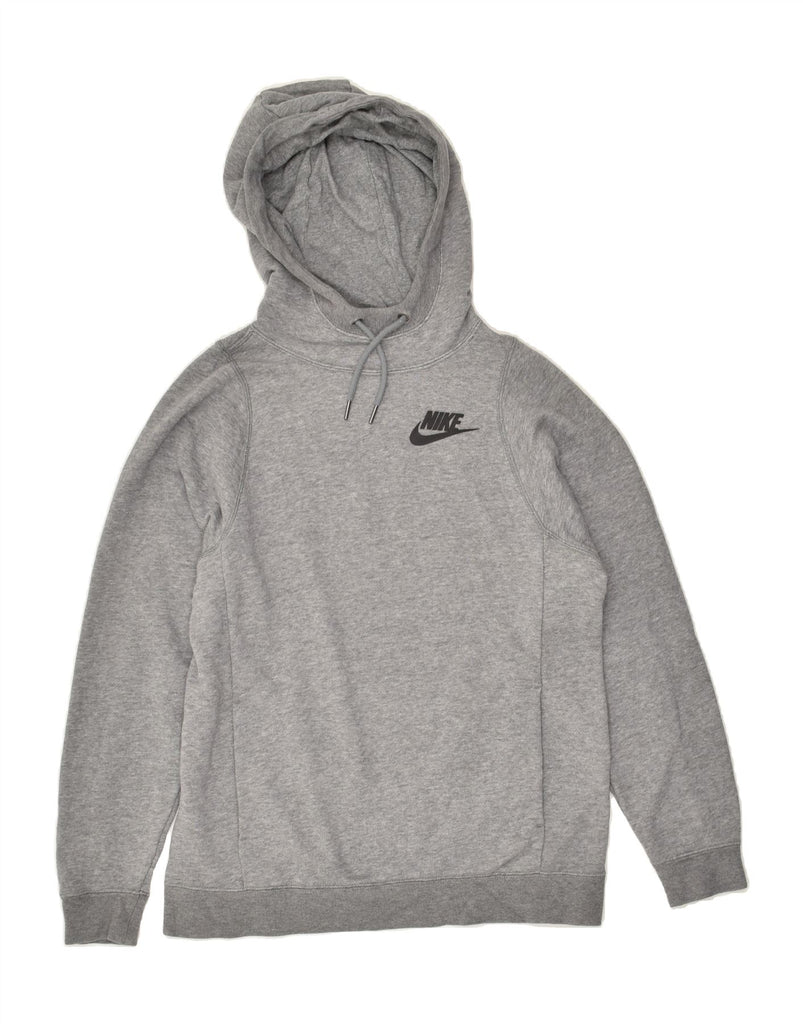 NIKE Womens Hoodie Jumper UK 6 XS Grey Cotton | Vintage Nike | Thrift | Second-Hand Nike | Used Clothing | Messina Hembry 