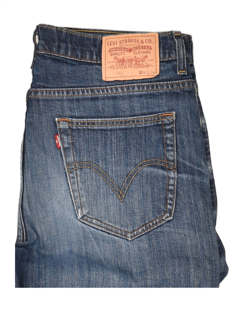 LEVI'S Mens 752 Straight Jeans W35 L30 Blue Cotton Vintage Levi's and Second-Hand Levi's from Messina Hembry 