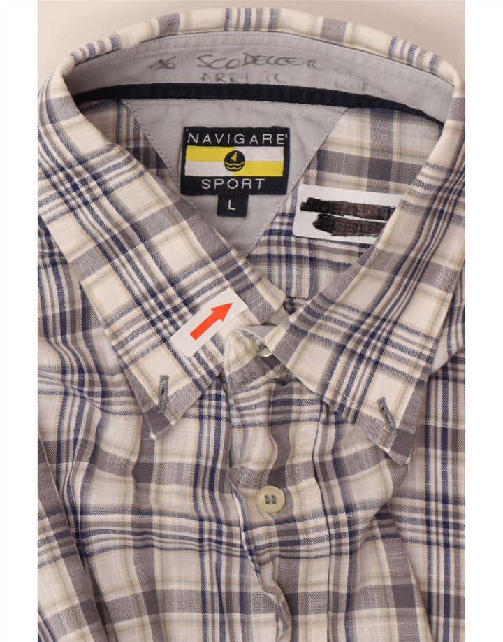 Navigare Mens Short Sleeve Shirt Large Blue Check