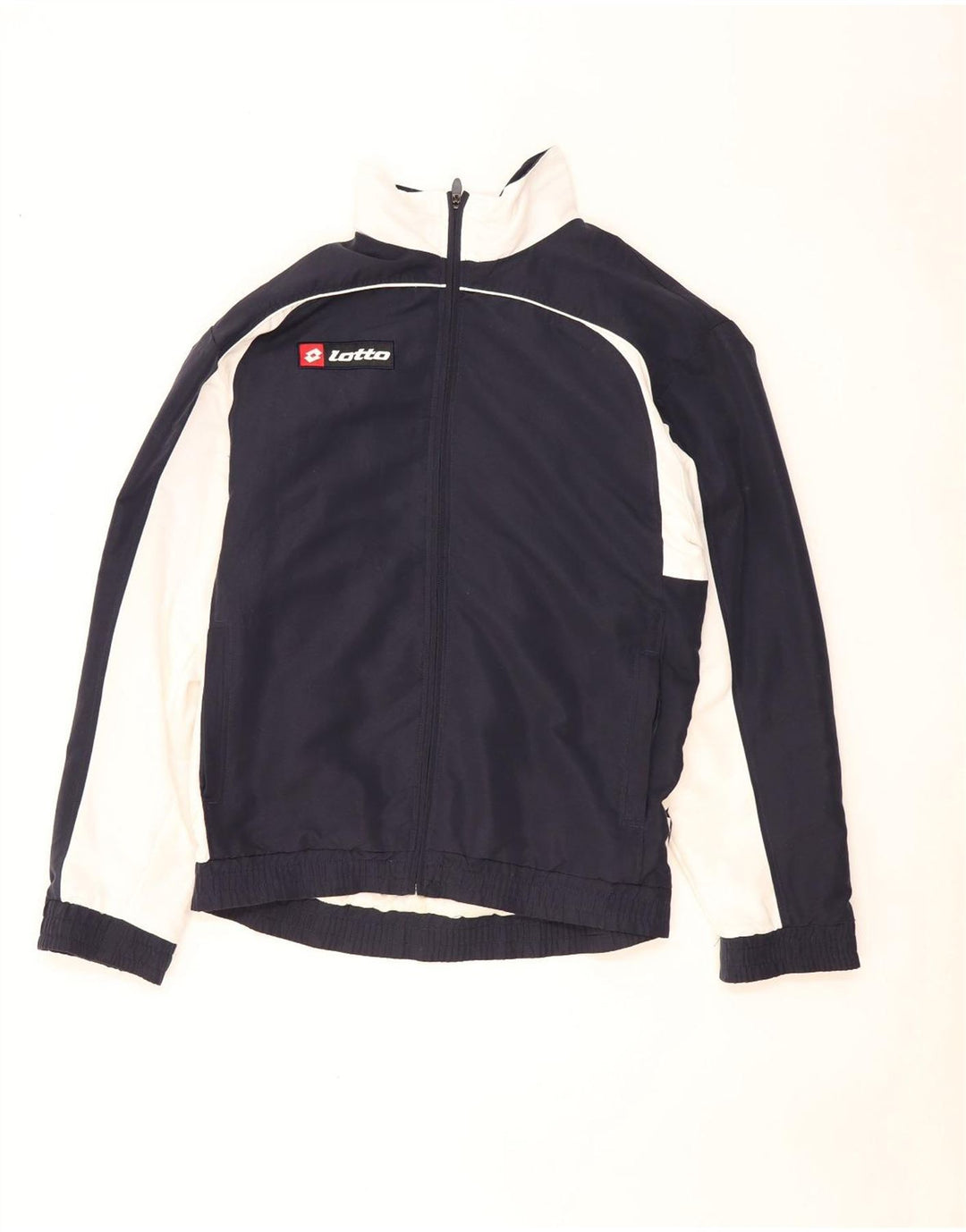 Lotto Mens Tracksuit Top Jacket Small Navy Blue Colourblock Polyester