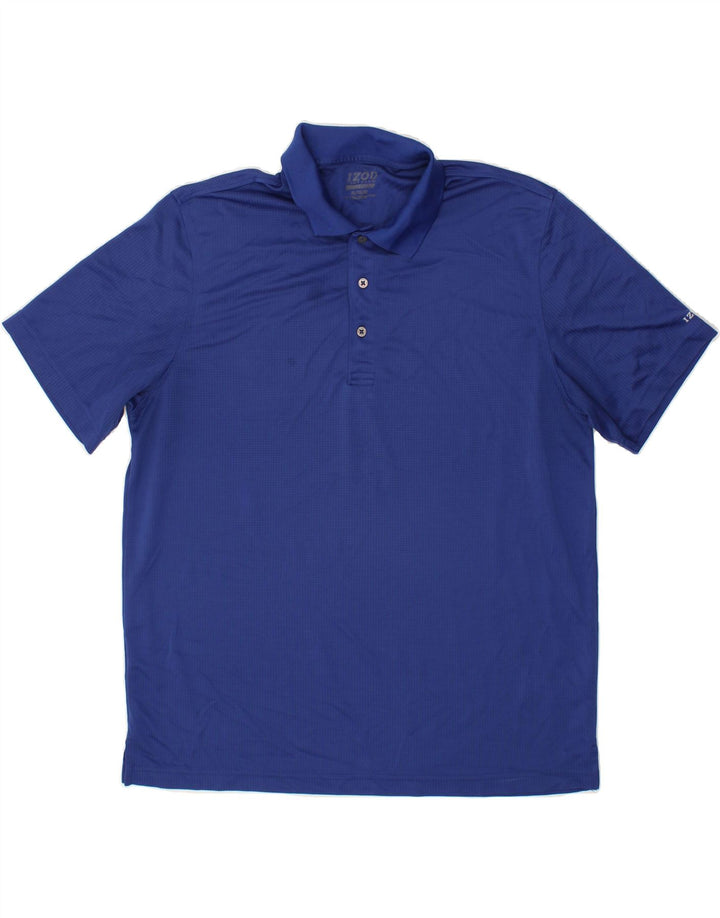 IZOD Mens Polo Shirt XL Blue Check Polyester Vintage Izod and Second-Hand Izod from Messina Hembry 