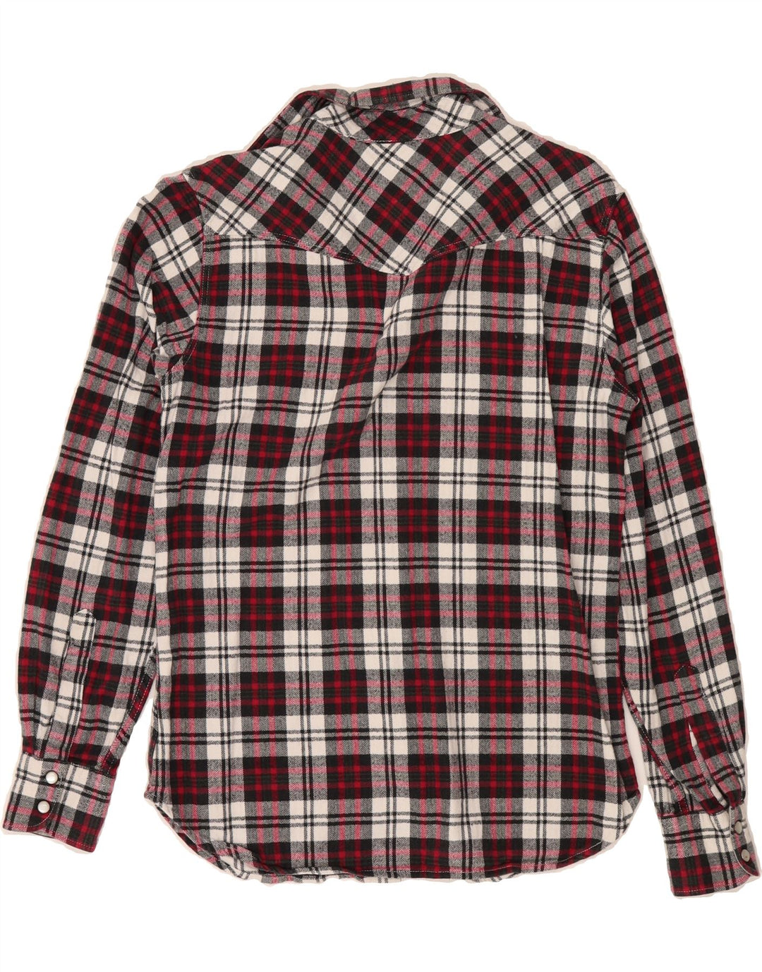 BENETTON Mens Flannel Shirt Small Red Check Cotton Vintage Benetton and Second-Hand Benetton from Messina Hembry 