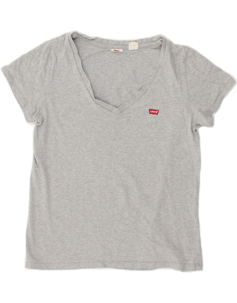 LEVI'S Womens T-Shirt Top UK 14 Medium Grey Vintage Levi's and Second-Hand Levi's from Messina Hembry 