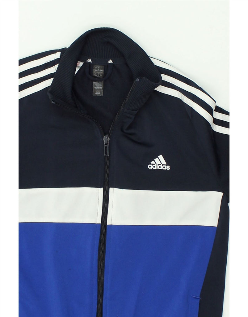 ADIDAS Boys Tracksuit Top Jacket 11-12 Years Navy Blue Colourblock | Vintage Adidas | Thrift | Second-Hand Adidas | Used Clothing | Messina Hembry 