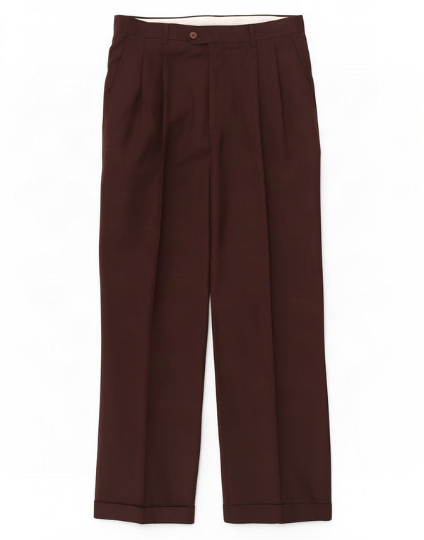 Pierre Cardin Mens Pegged Suit Trousers W34 L29 Brown Wool