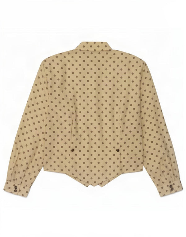 Swish Womens Oversized Shirt Blouse UK 10 Small Yellow Polka Dot Polyester