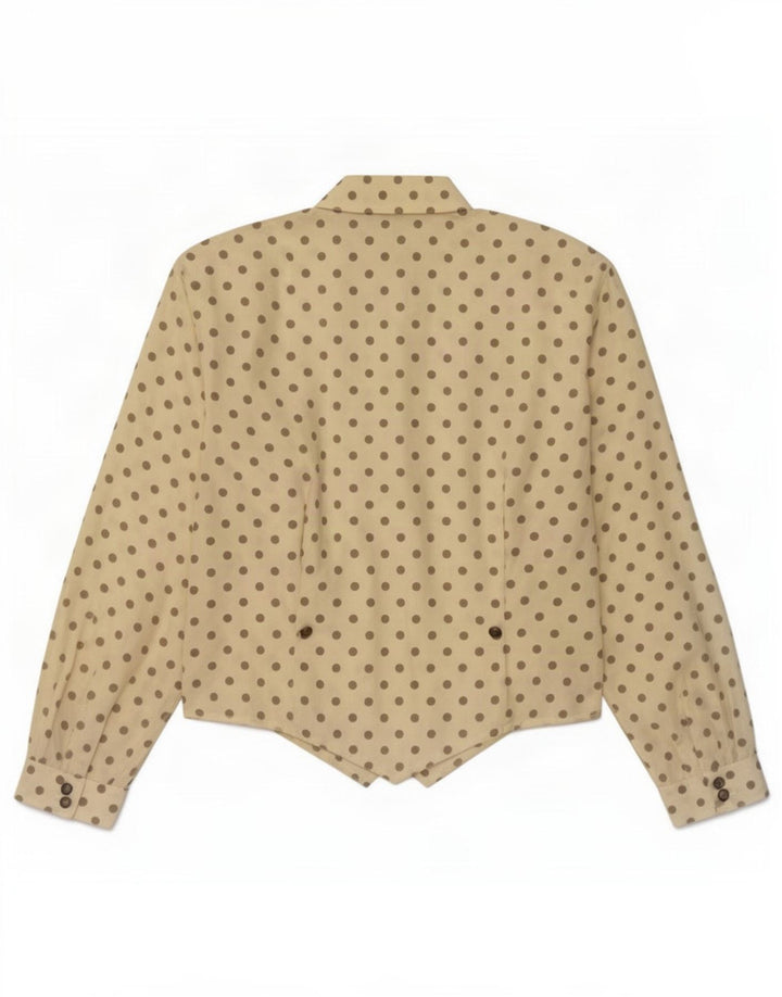 Swish Womens Oversized Shirt Blouse UK 10 Small Yellow Polka Dot Polyester