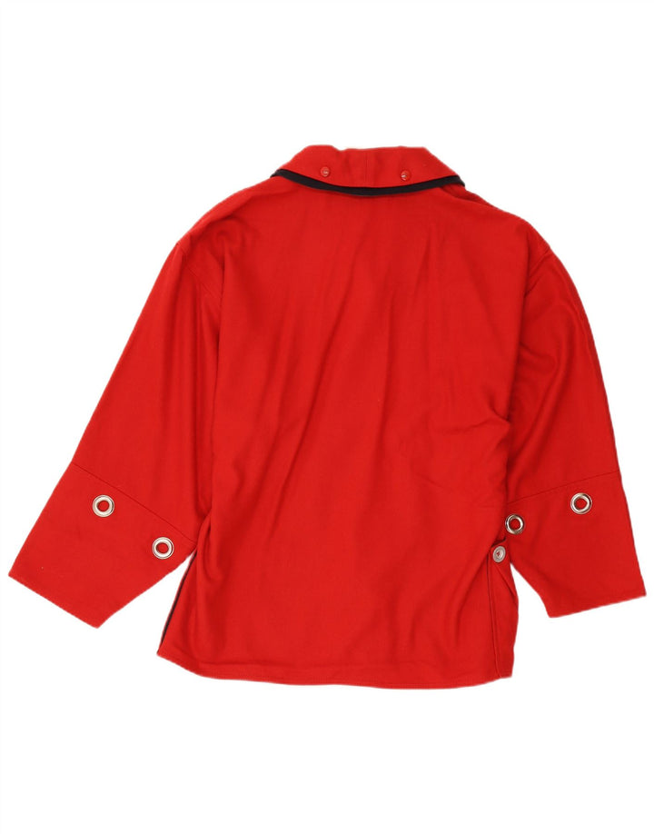 Vintage Womens Bomber Jacket IT 44 Medium Red Wool