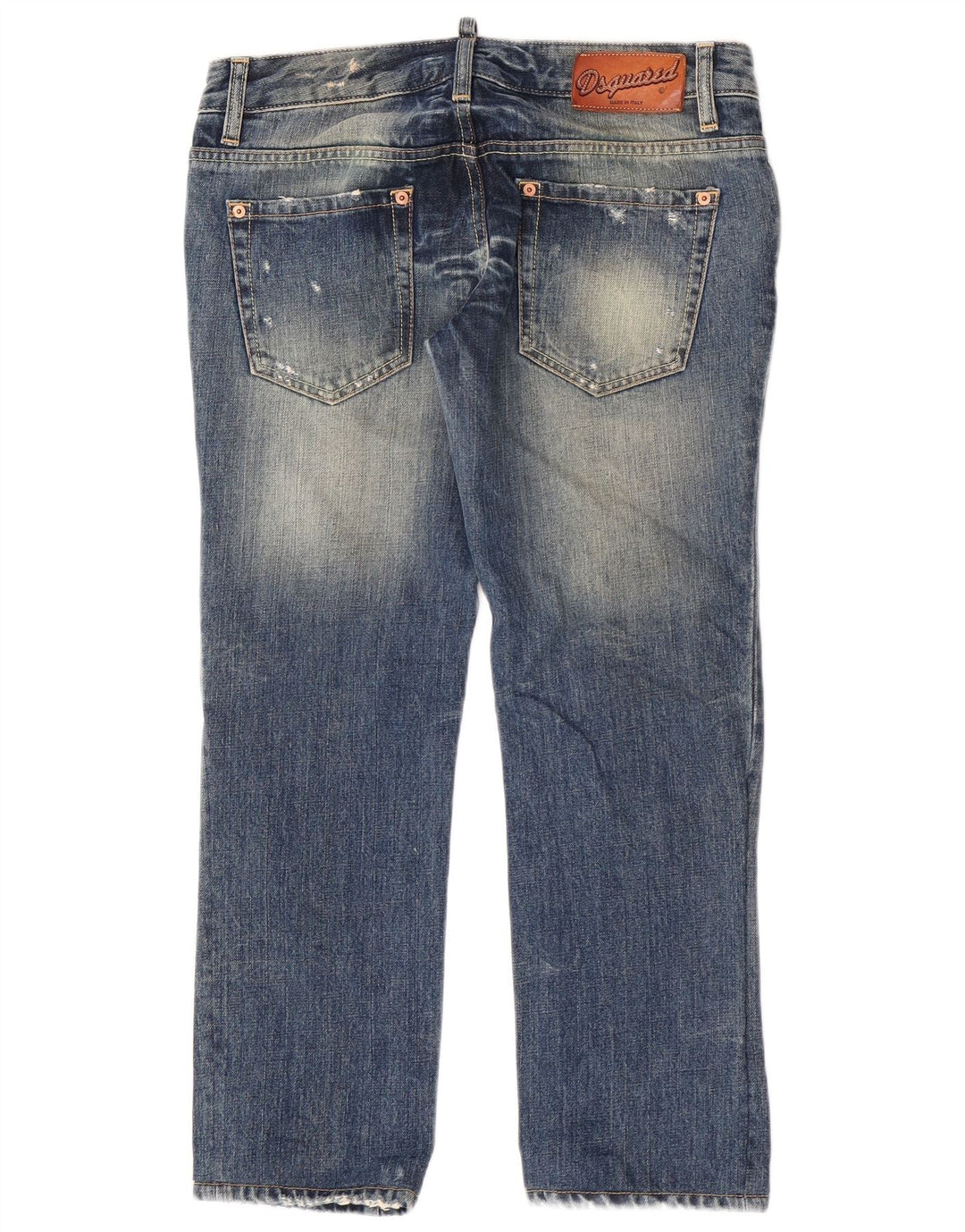 Dsquared Womens Distressed Straight Jeans IT 44 Medium W30 L27 Blue Cotton