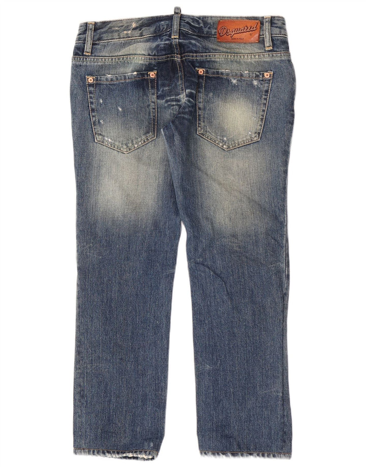 Dsquared Womens Distressed Straight Jeans IT 44 Medium W30 L27 Blue Cotton