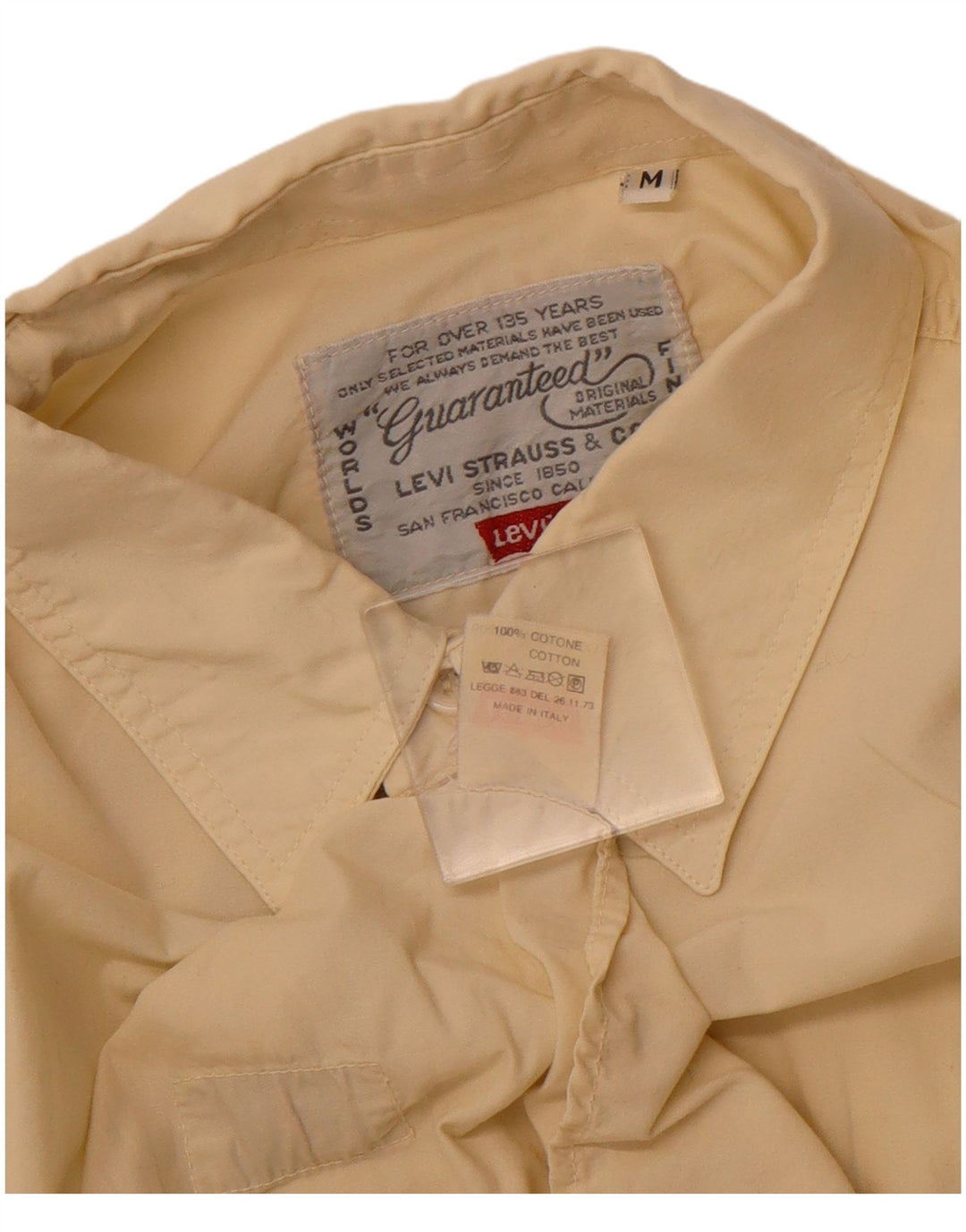 LEVI'S Mens Short Sleeve Shirt Medium Beige Cotton