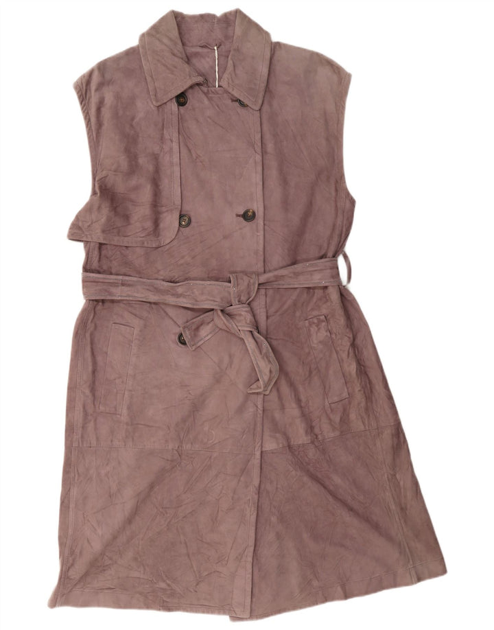 Brunello Cucinelli Womens Sleeveless Suede Trench Coat IT 42 Medium Brown