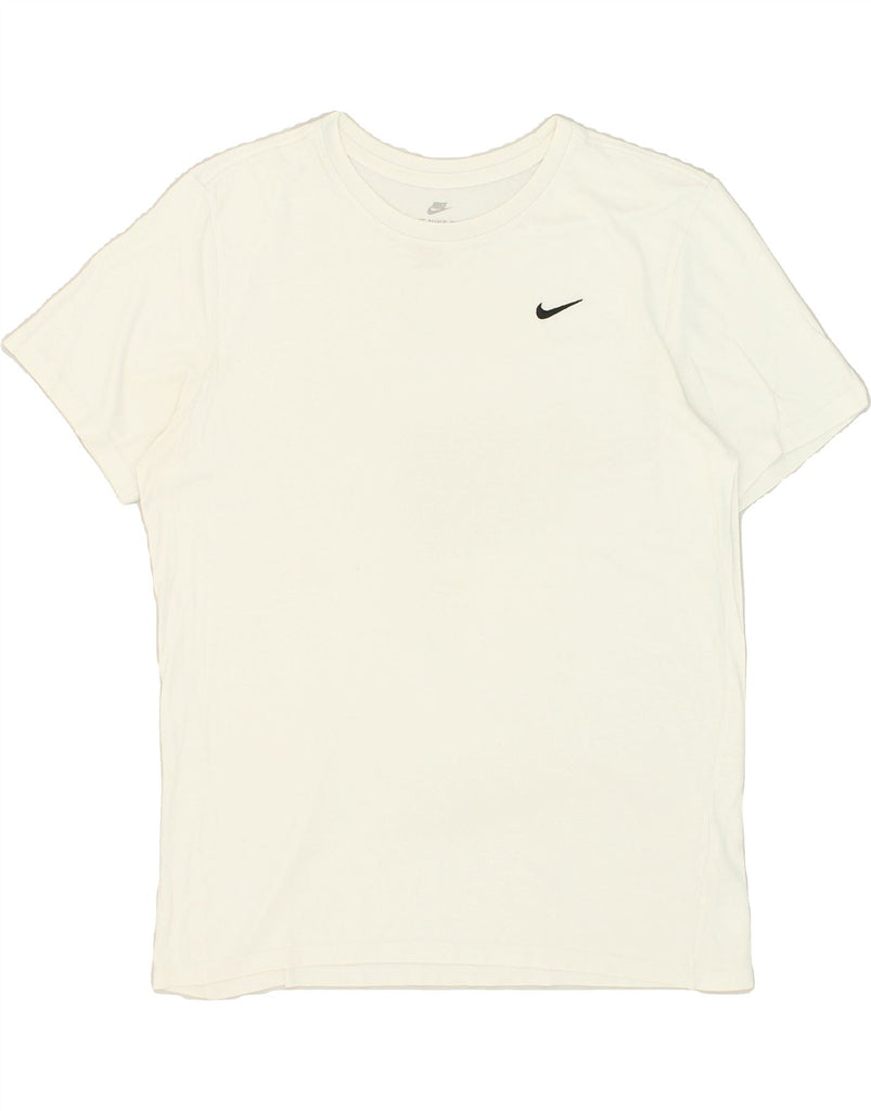 NIKE Mens Athletic Cut T-Shirt Top Large White Cotton | Vintage Nike | Thrift | Second-Hand Nike | Used Clothing | Messina Hembry 