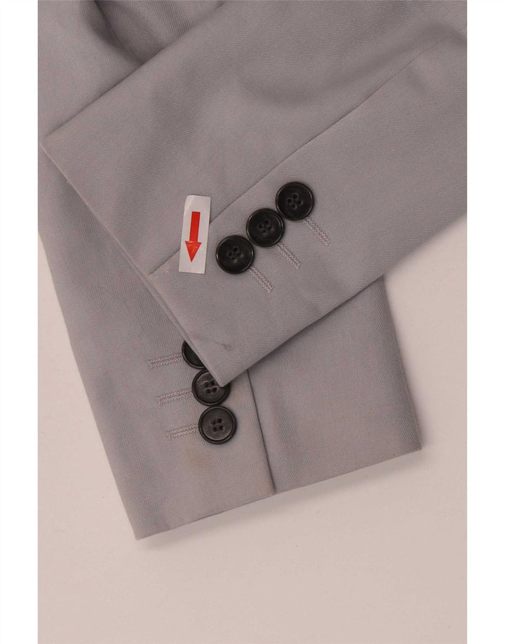 Topshop Womens 1 Button Blazer Jacket UK 8 Small Grey Polyester