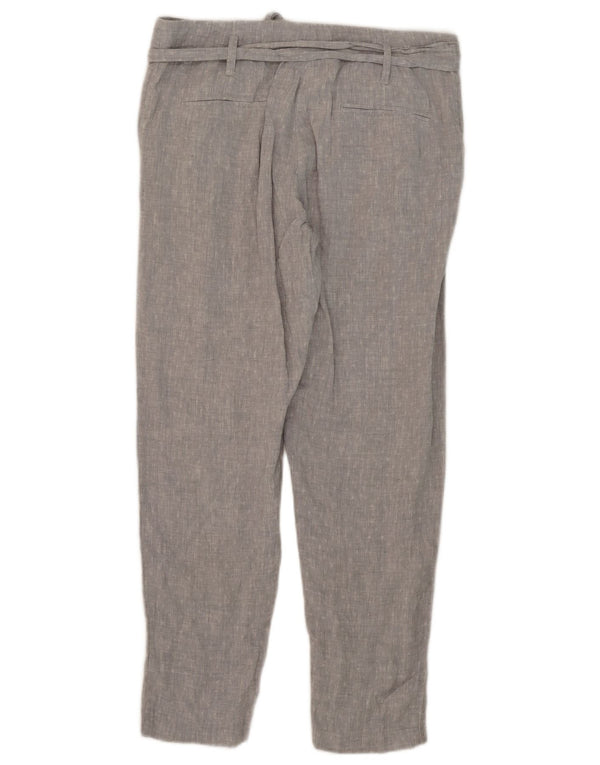 Marks & Spencer Womens Tapered Chino Trousers UK 12 Medium W34 L29 Grey