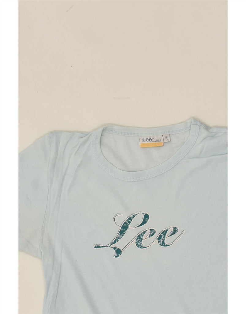 LEE Girls Graphic T-Shirt Top 15-16 Years Blue Cotton | Vintage Lee | Thrift | Second-Hand Lee | Used Clothing | Messina Hembry 