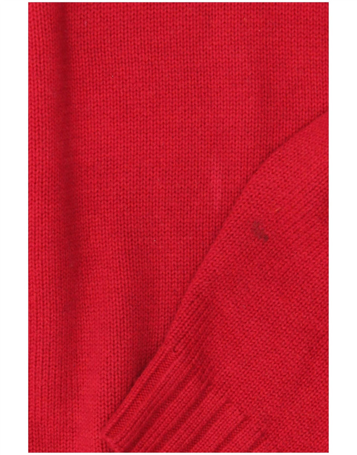 Massimo Dutti Mens Zip Neck Jumper Sweater XL Red Cotton