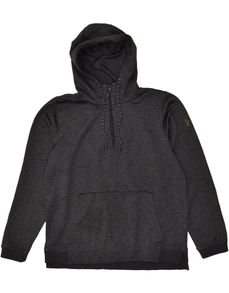 UNDER ARMOUR Mens Cold Gear Hoodie Jumper Medium Black Polyester | Vintage Under Armour | Thrift | Second-Hand Under Armour | Used Clothing | Messina Hembry 