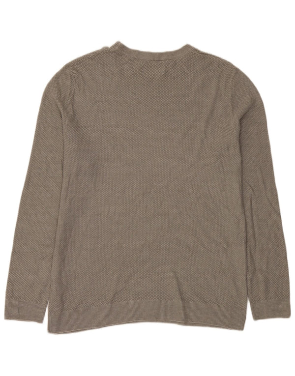 Jack & Jones Mens Boat Neck Jumper Sweater XL Grey Cotton