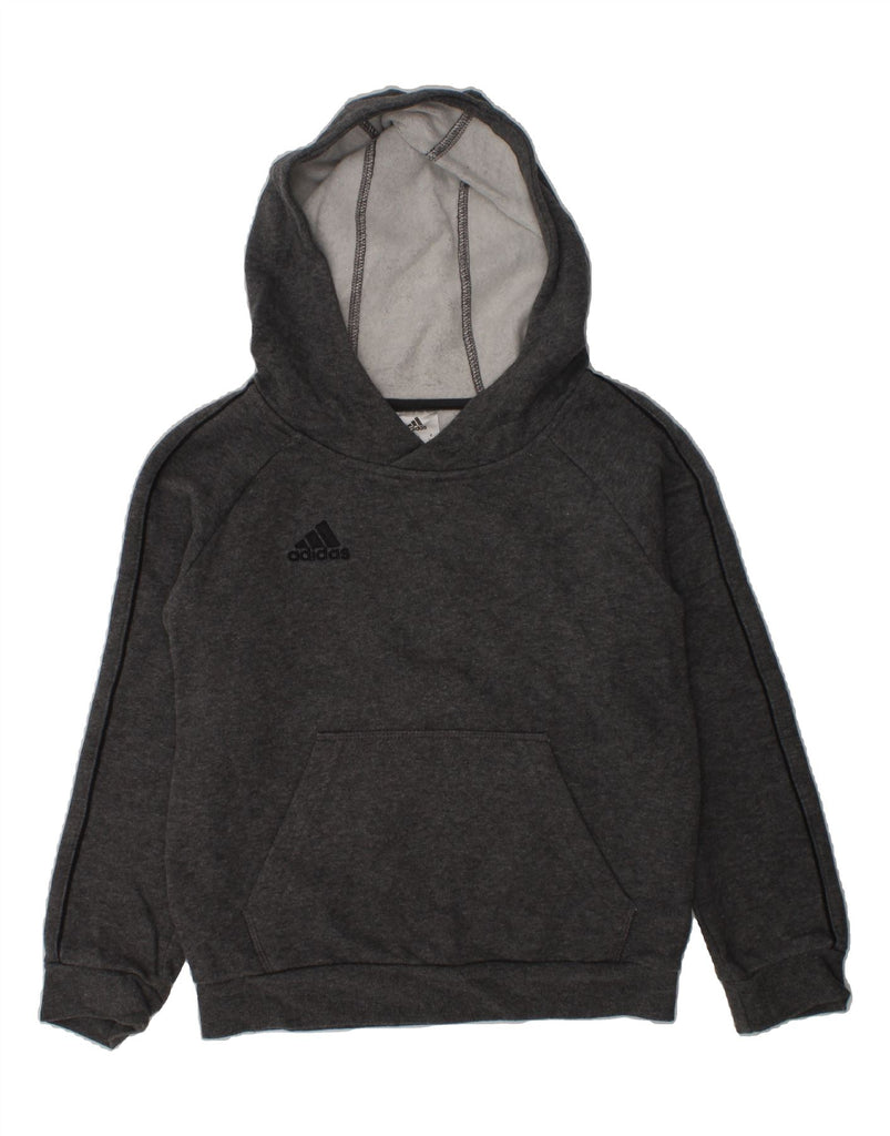 ADIDAS Boys Hoodie Jumper 7-8 Years Grey Cotton | Vintage Adidas | Thrift | Second-Hand Adidas | Used Clothing | Messina Hembry 