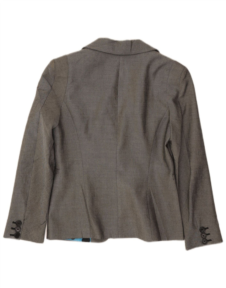 Adele Fado Womens 1 Button Blazer Jacket IT 44 Medium Grey Wool