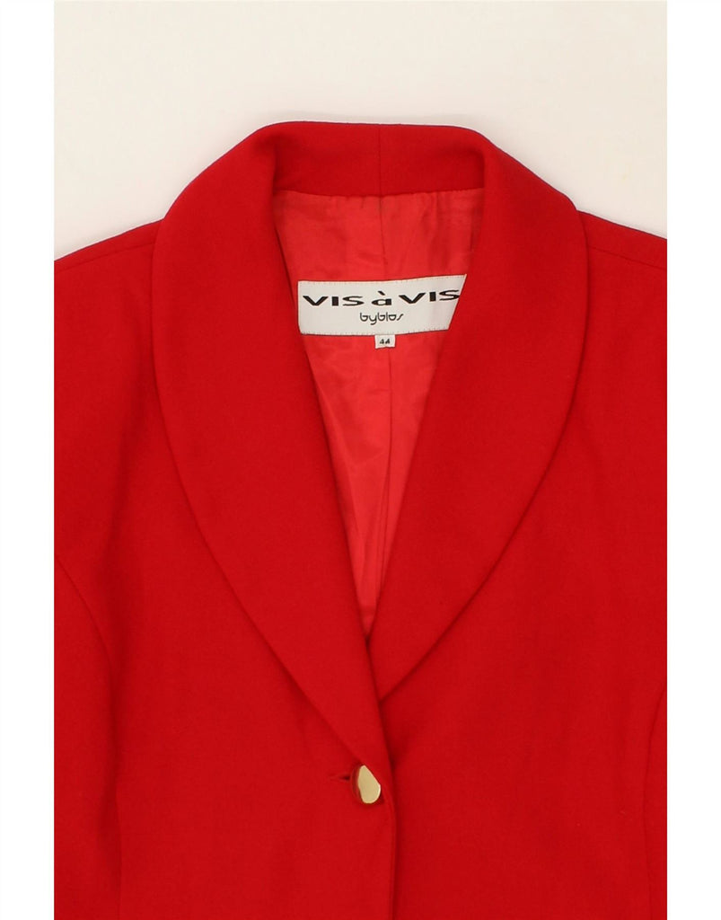 BYBLOS Womens 1 Button Blazer Jacket IT 44 Medium Red Wool Vintage Byblos and Second-Hand Byblos from Messina Hembry 