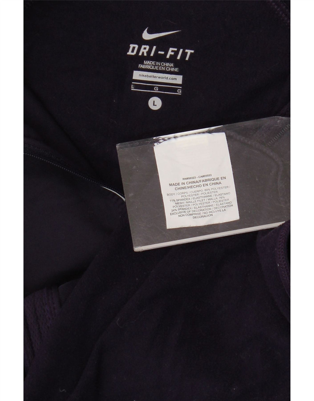 NIKE Womens Dri Fit Tracksuit Top Jacket UK 14 Large Purple Polyester