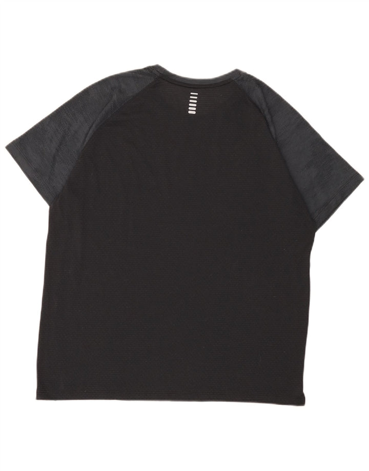 Under Armour Mens Fitted T-Shirt Top Large Black Colourblock