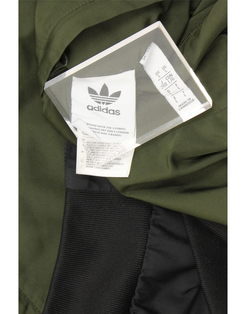 ADIDAS Mens Hooded Reversible Jacket UK 40 Large Black Colourblock Vintage Adidas and Second-Hand Adidas from Messina Hembry 